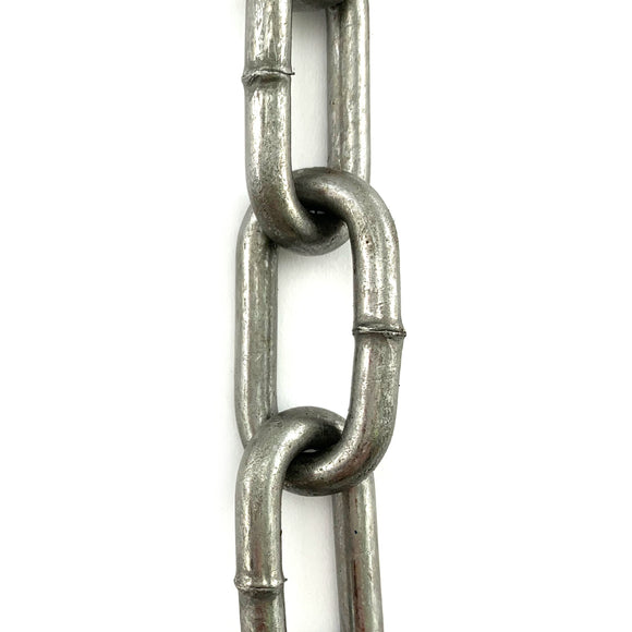 Long link plain steel (raw) chain. Various sizes. By the metre or bulk buy 25kg bucket. Australia wide shipping & Melbourne click & collect.