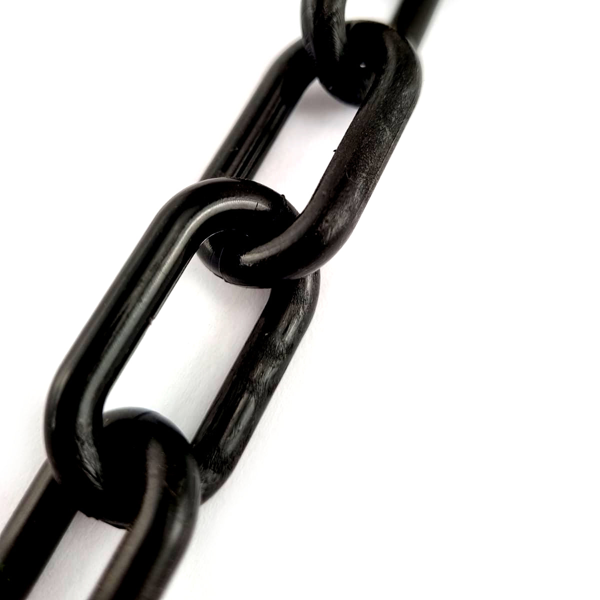 Black plastic chain size 6mm, order chain by the metre. Melbourne, Australia.