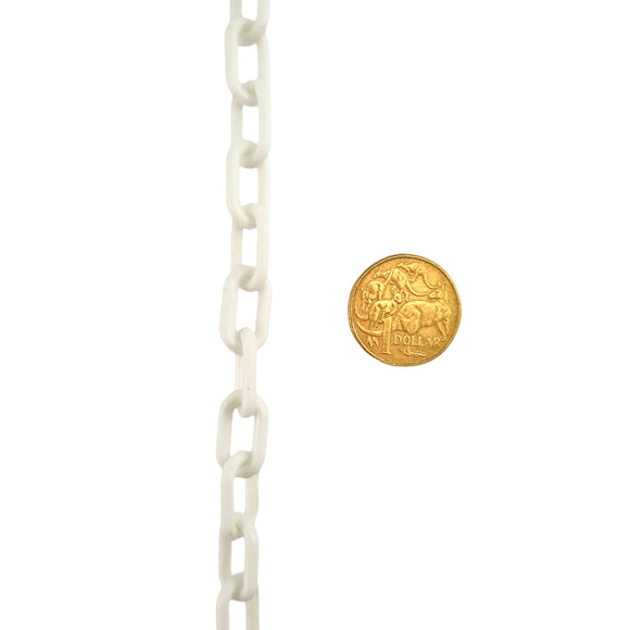Plastic Chain - White - 3mm x 100m. Melbourne Australia