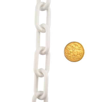 Plastic Chain - White - 6mm x 40m. Melbourne Australia.