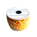 Yellow Plastic Chain, size: 6mm. Chain by the metre or bulk buy larger reels. Australia wide shipping + Melbourne pick up. Shop: Chain.com.au