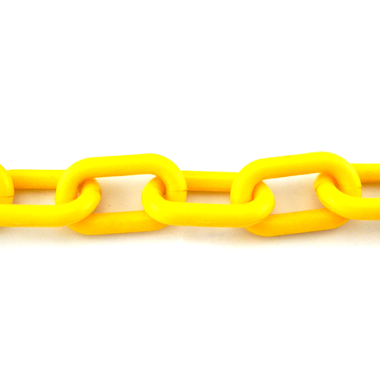 Yellow Plastic Chain, sizes: 6mm & 8mm. Chain by the metre or bulk buy larger reels. Australia wide shipping + Melbourne pick up. Shop: Chain.com.au