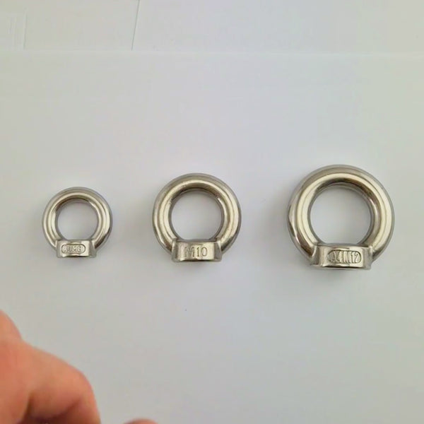 Stainless steel lifting nuts- female, size 8mm, 10mm, 12mm. Australia wide shipping. Shop hardware online chain.com.au.