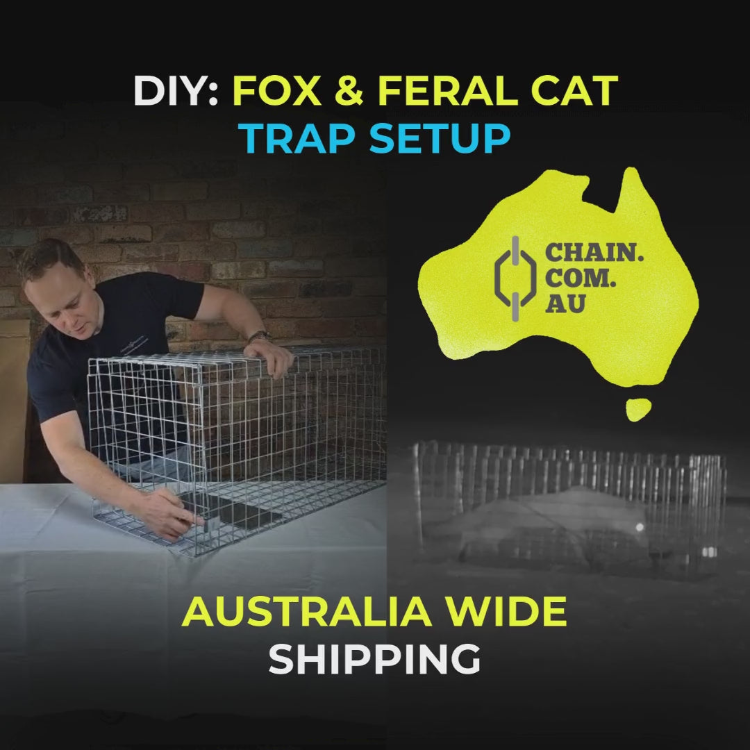 How to set up our wire animal traps.  Availabe in small and large sizes; suitable for possums, rabbits, foxes and feral cats. Australia