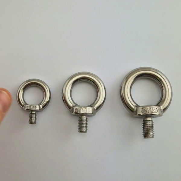 Lifting Eye Bolts in 316 Stainless Steel, Sizes: 8mm, 10mm, 12mm. Australia wide shipping. Chain.com.au