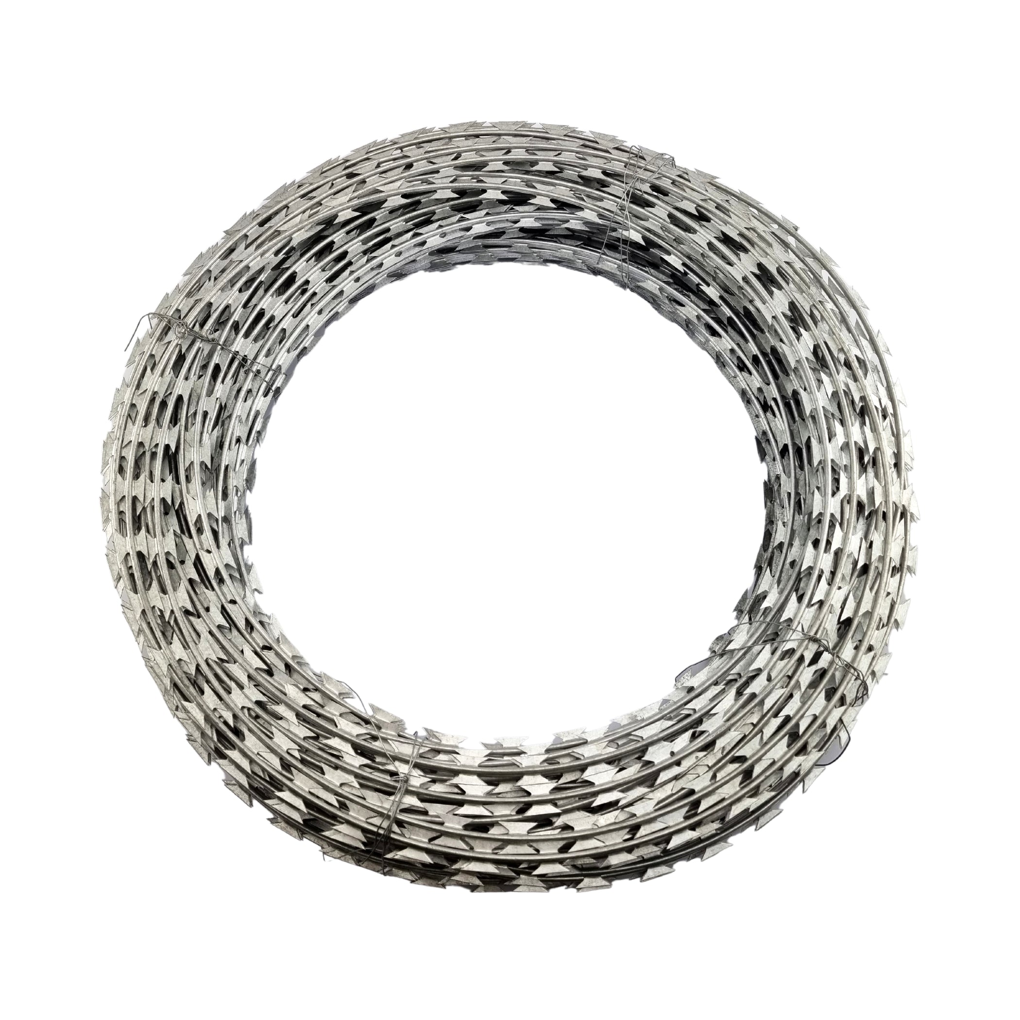 Galvanised razor wire in style BTO22. 100m coil or rings. Australia wide shipping or Melbourne pick-up. Shop razor wire and fencing chain.com.au.