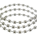 Galvanised razor wire in style BTO22. 100m coil or rings. Australia wide shipping or Melbourne pick-up. Shop razor wire and fencing chain.com.au.