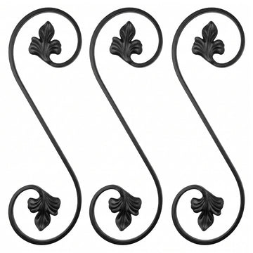 Black and zinc steel scrolls in style: DHP21-05. Wrought iron fencing components. Australia.