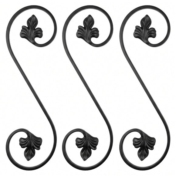 Black and zinc steel scrolls in style: DHP21-05. Wrought iron fencing components. Australia.