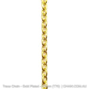 Trace Chain in a Gold Plated Finish. Size: 0.7mm, T70. Jewellery Chain, Australia wide shipping. Shop chain.com.au