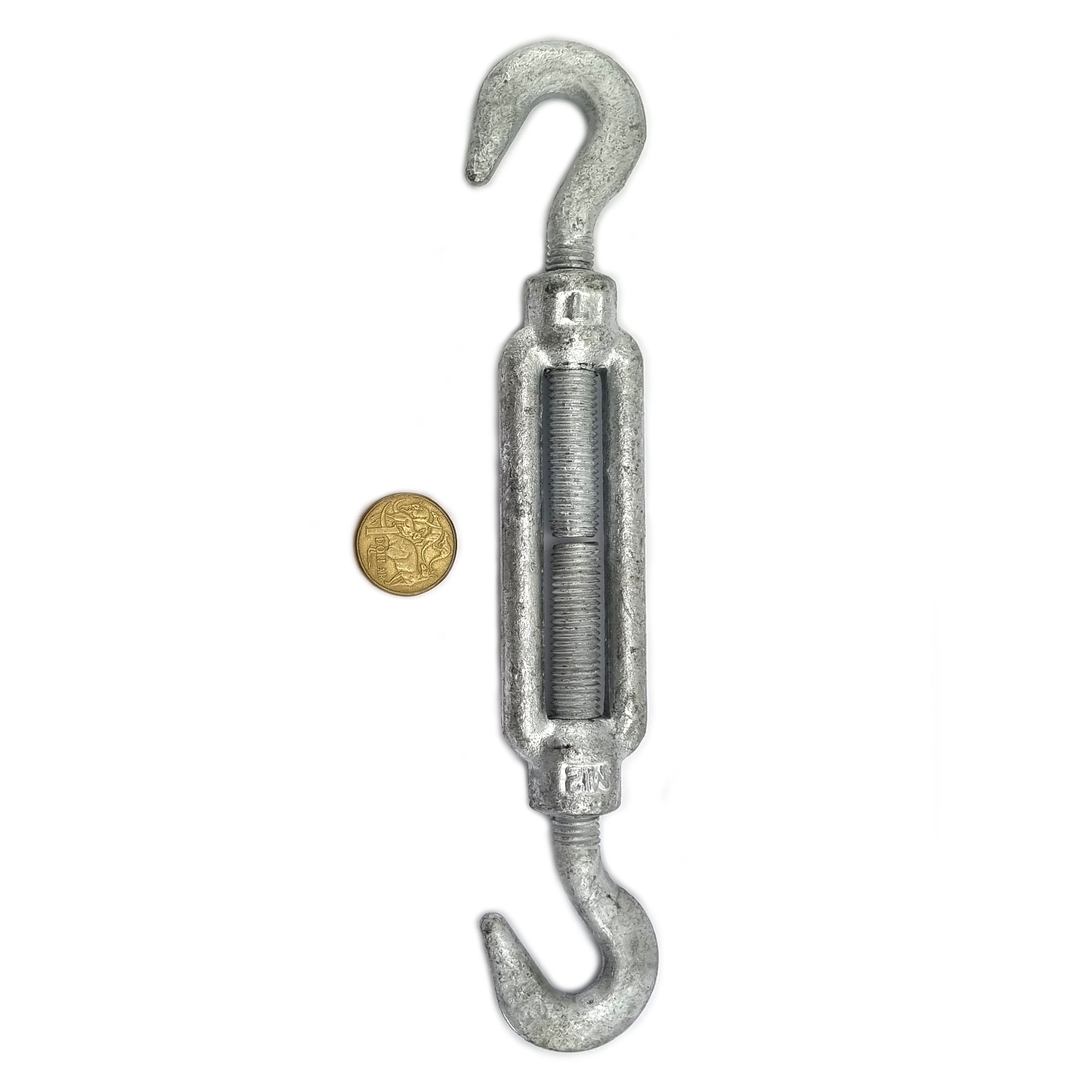 Turnbuckles - Galvanised - Hook-Hook - Size: 12mm. Australia wide shipping