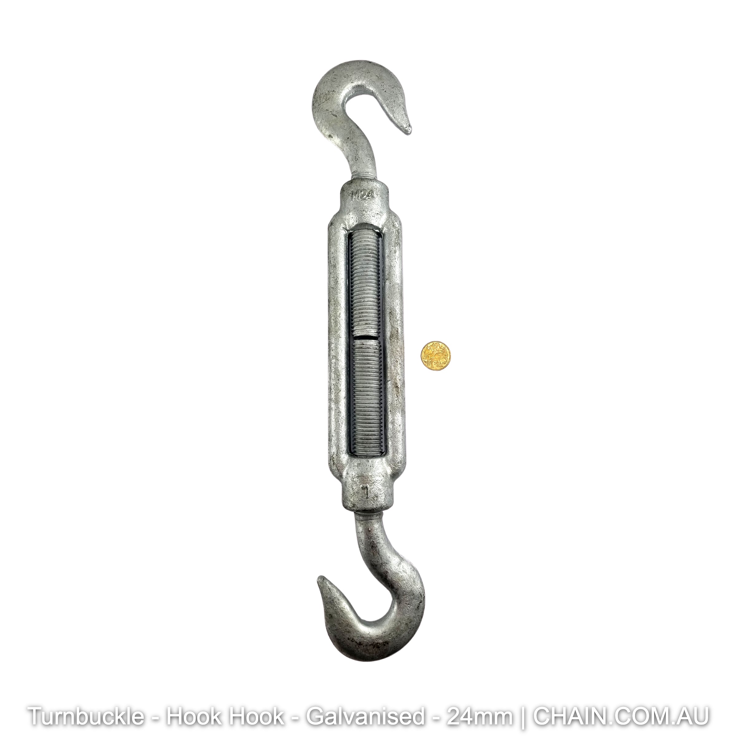 Turnbuckles - Galvanised - Hook-Hook - Size: 24mm. Australia wide shipping