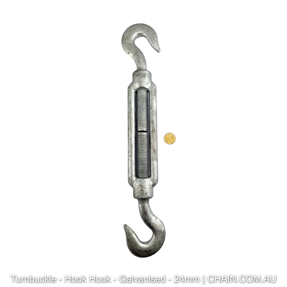 Turnbuckles - Galvanised - Hook-Hook - Size: 24mm. Australia wide shipping