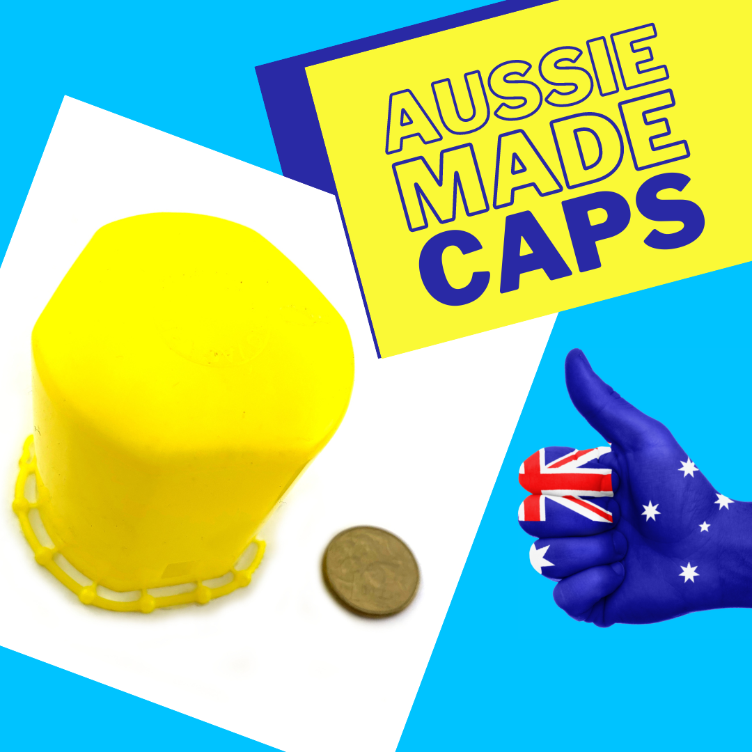 Yellow Plastic Safety Caps. Australian Made. Shop hardware at chain.com.au