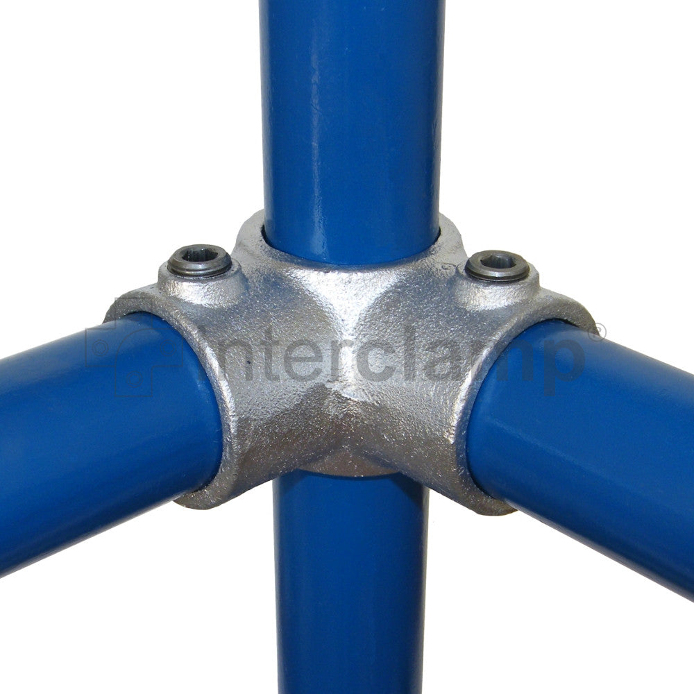 Three Way Through or 90 Degree Corner Centre T by Interclamp Code 116. Shop rail and pipe fittings online chain.com.au