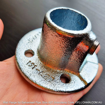 Wall Flange for Galvanised Pipe. Size A27. Shop Interclamp Rail & Pipe Fittings online at chain.com.au. Australia wide shipping.