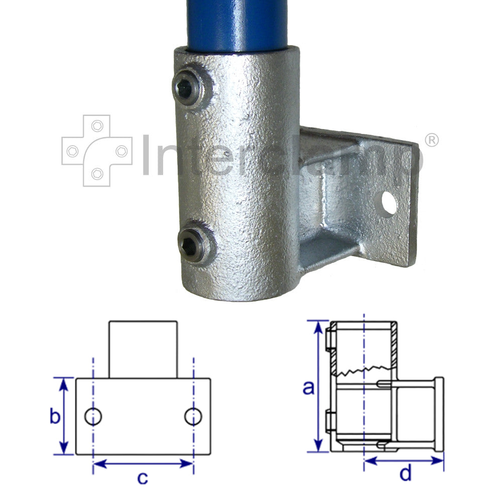 Railing Side Support - Horizontal for Galvanised Pipe (Interclamp Code 145). Various sizes available. Shop online chain.com.au. Shipping Australia wide.