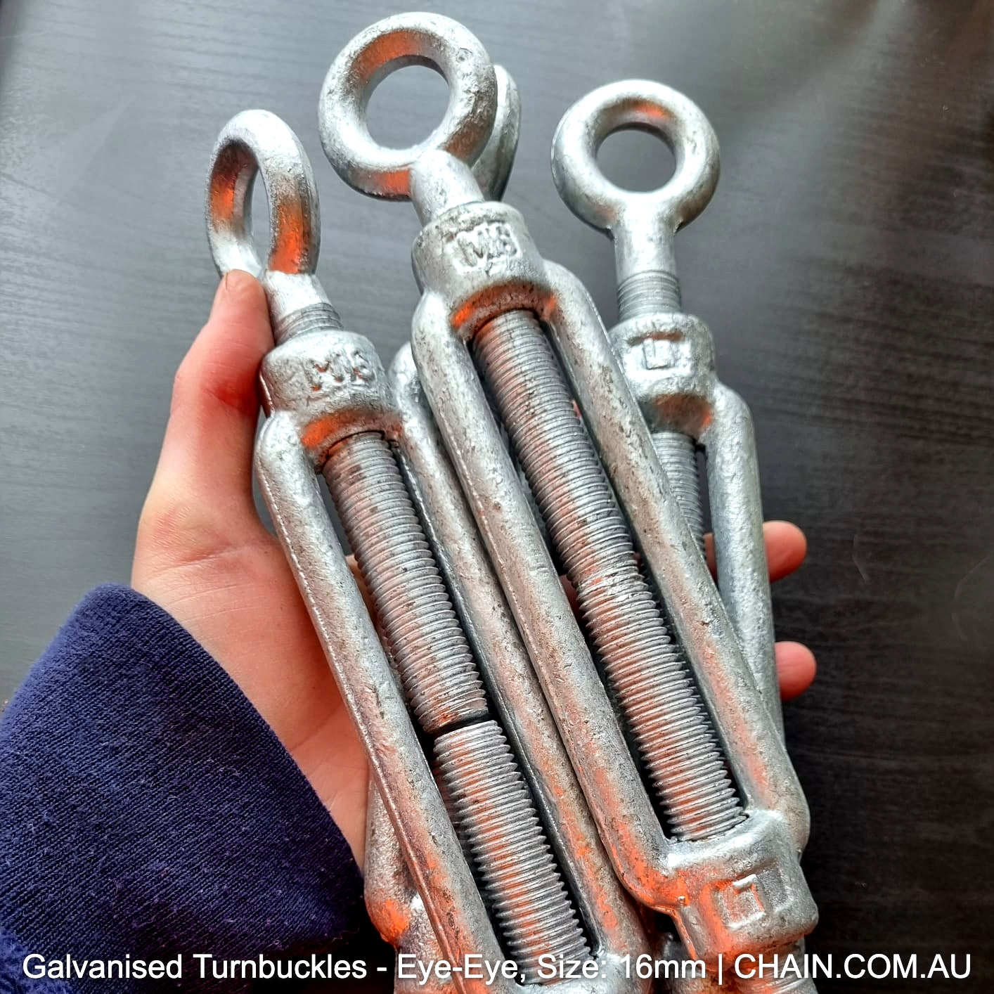 16mm Eye-Eye Turnbuckle Galvanised. Shop hardware online chain.com.au. Australia wide delivery & Melbourne click & collect.