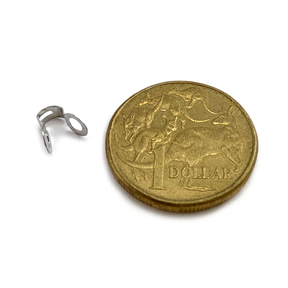 Ball Chain End Clip - Chrome - 2.4mm x 100 units. Australia