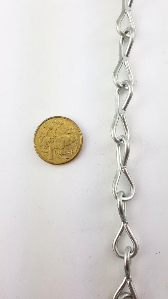 Australian made Single Jack Chain in galvanised finish, size 2.5mm and quantity of 125 metres. Melbourne, Australia.