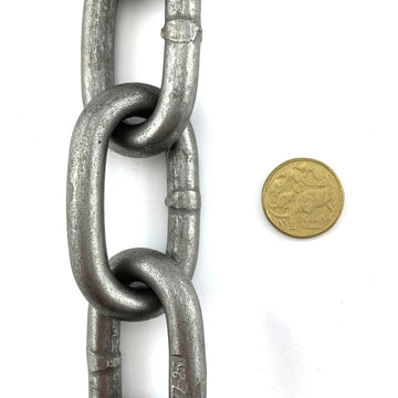 AS 10mm long link plain steel trailer chain. By the metre. Melbourne, Australia.