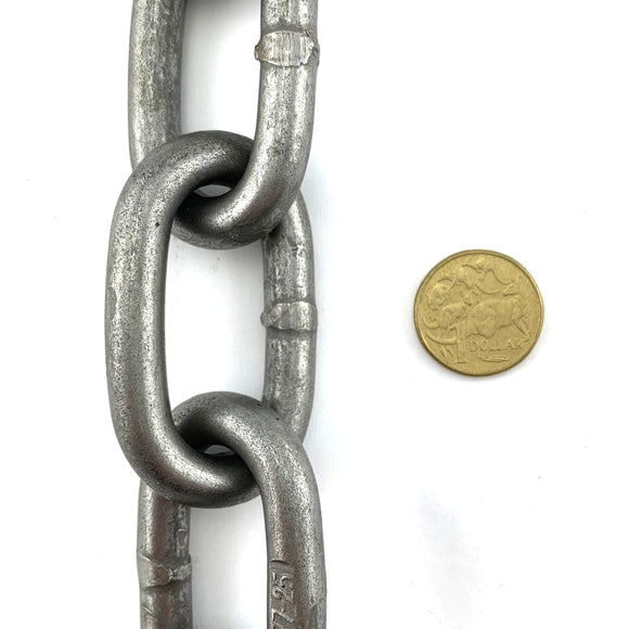 AS 10mm long link plain steel trailer chain. By the metre. Melbourne, Australia.