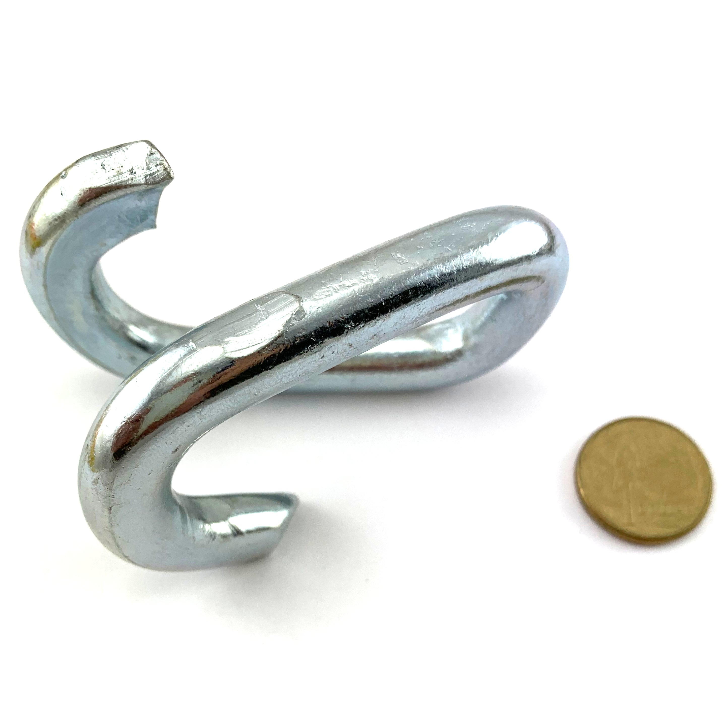 Chain connecting link, in steel with a high gloss zinc finish, size 12mm. Australia wide.