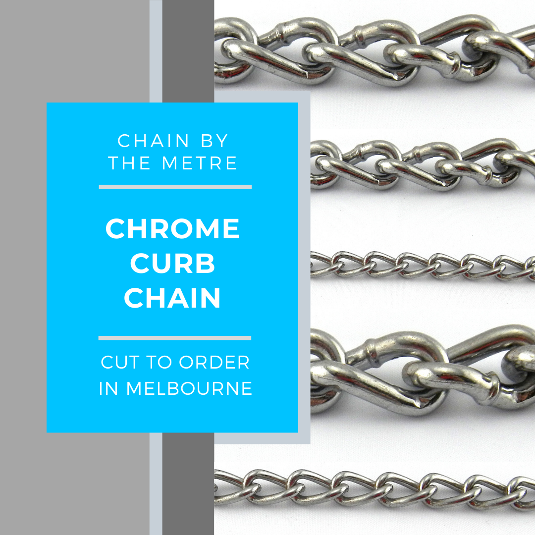 Chrome Curb Chain, size: 4.8mm x 30m reel. Australia. | Chain.com.au