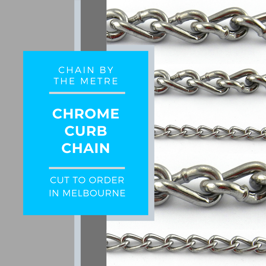 Chrome Curb Chain, size: 4.8mm x 30m reel. Australia. | Chain.com.au