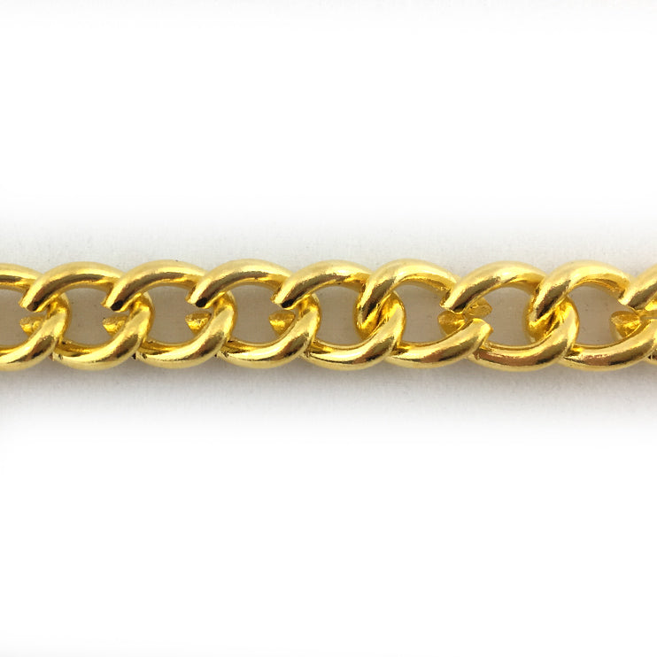 Jewellery Curb Chain in gold plate, Quantity 25 metres. Australia wide delivery via Melbourne