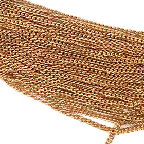 Jewellery Curb Chain in copper, size C100 - 1.0mm. Quantity 25 metres.