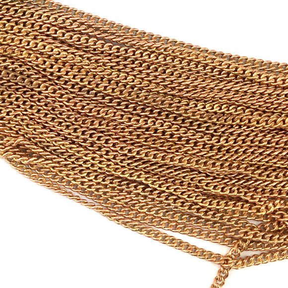 Jewellery Curb Chain in copper, size C100 - 1.0mm. Quantity 25 metres.
