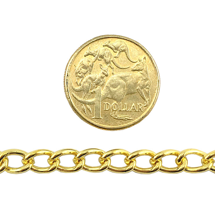 curb chain long gold plated size CL150.