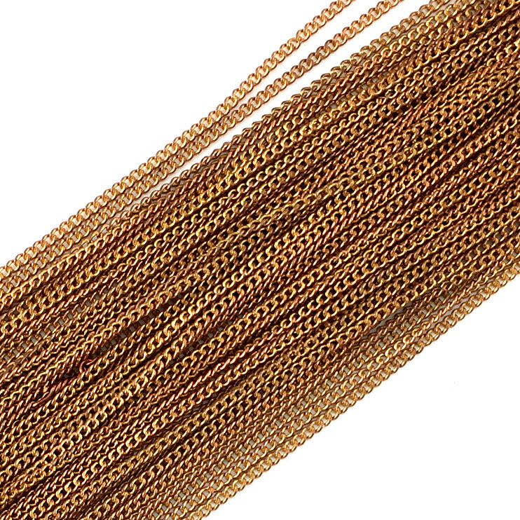 Jewellery Curb Chain in copper, size C100 - 1.0mm. Quantity 25 metres.