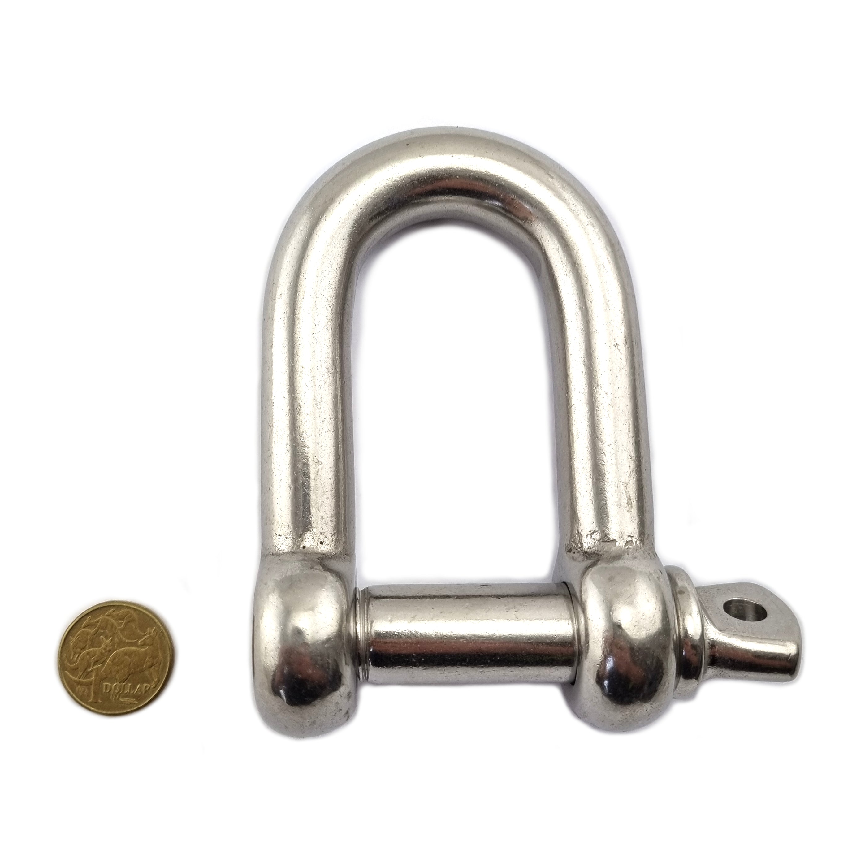 20mm D Shackle in type 316 marine-grade stainless steel. Shop chain.com.au
