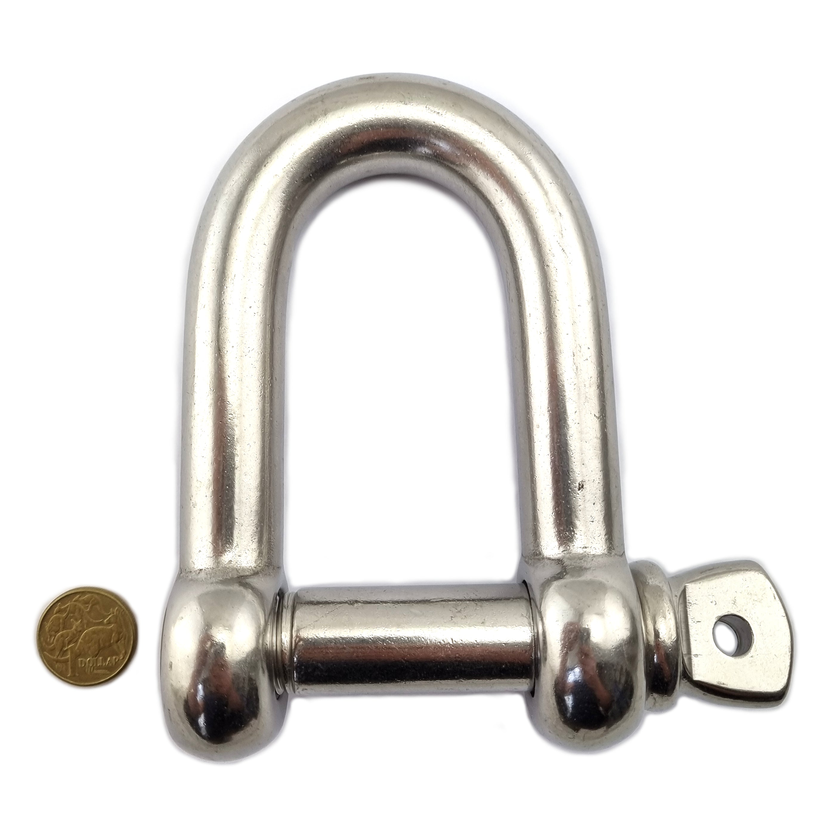 25mm D Shackle in type 316 marine-grade stainless steel. Shop chain.com.au