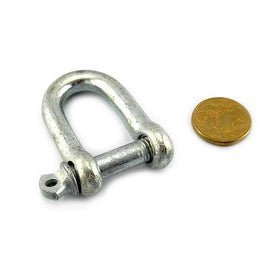 Zinc coated, galvanised D Shackle, size 10mm, untested. Melbourne Australia.