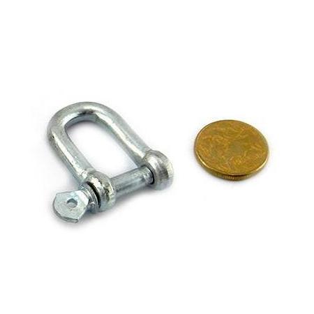 Zinc coated, galvanised D Shackle, size 6mm. Melbourne Australia