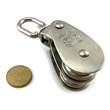 Pulley - Double Pulley - Stainless Steel - 32mm