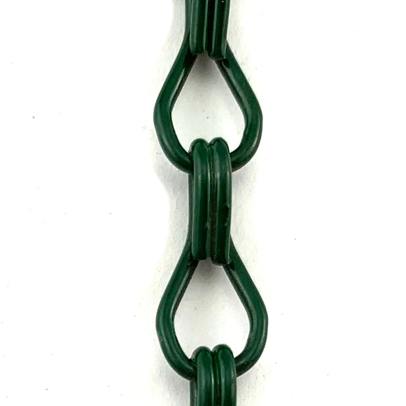 Commercial grade double jack chain in green powder coated finish, size: 1.6mm. Melbourne Australia.