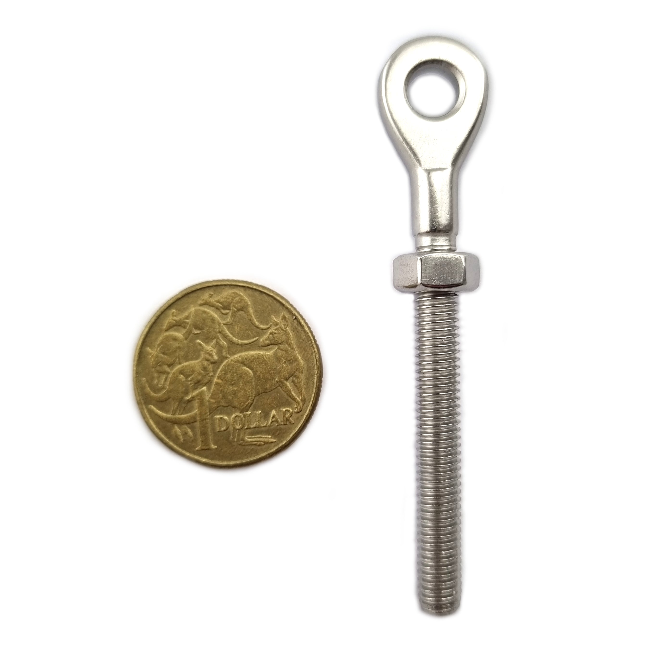 6mm Eye Terminal, Stainless Steel with a 47mm thread. Shop chain.com.au