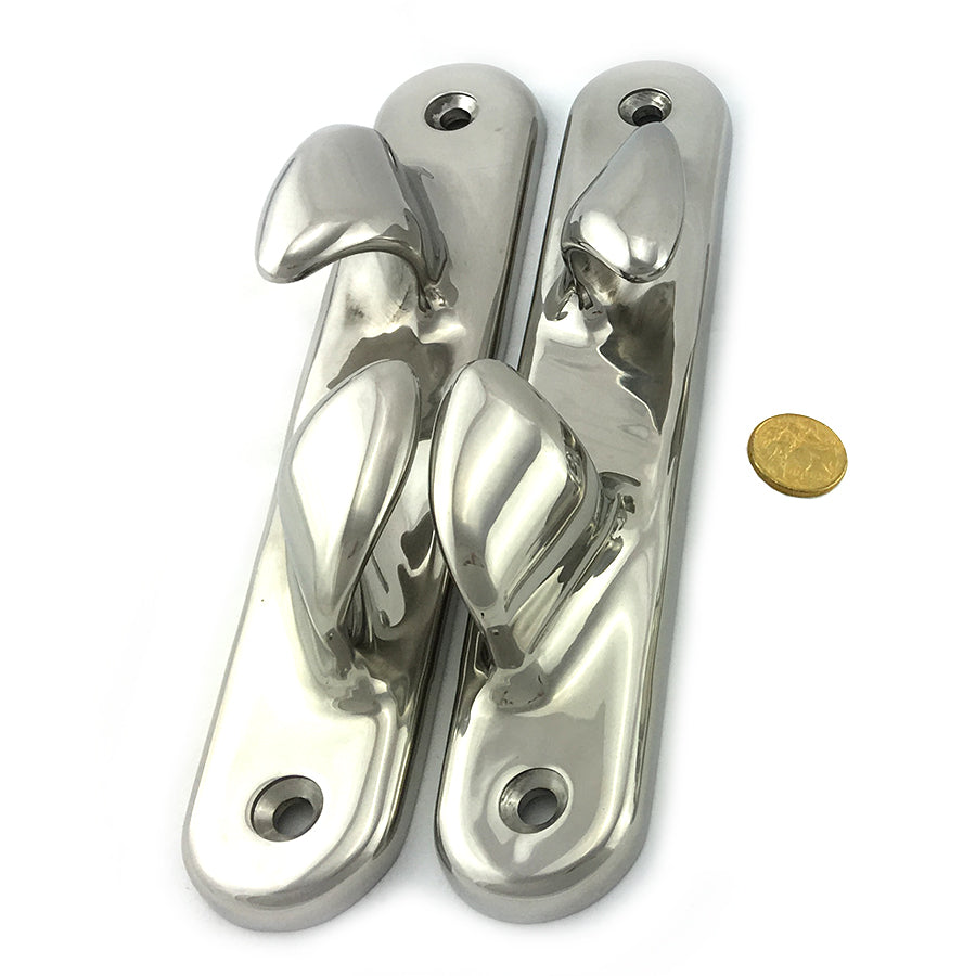 Stainless Steel Fairlead Bow Chocks, size 250mm in type 316 SS Marine Grade. Marine Products, Delivery Australia wide.