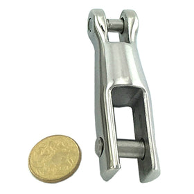 Fixed anchor connector, size: 90mm in marine grade type 316 stainless steel. Melbourne and Australia wide.