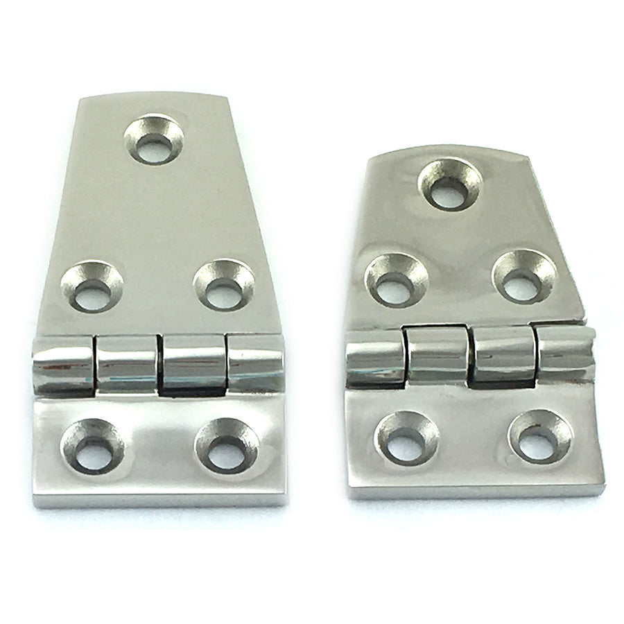 Flat Hinge - Stainless Steel. Sizes: 76mm x 38mm and 56mm x 38mm. Marine products Melbourne Australia