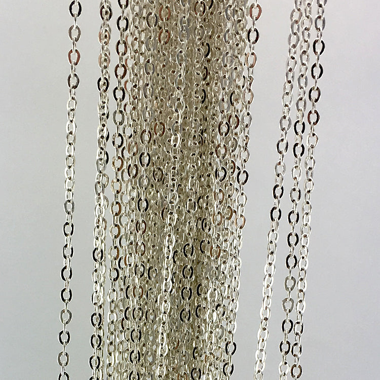 Hammered Trace Chain - Silver Plated - Size 1.5mm, H150 x 25 metre reel. Melbourne Australia.