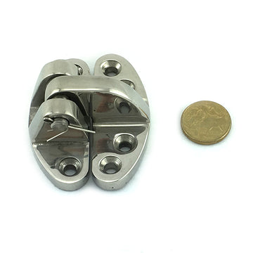 Stainless steel deck hinge in type 316 marine grade stainless steel. Melbourne Australia