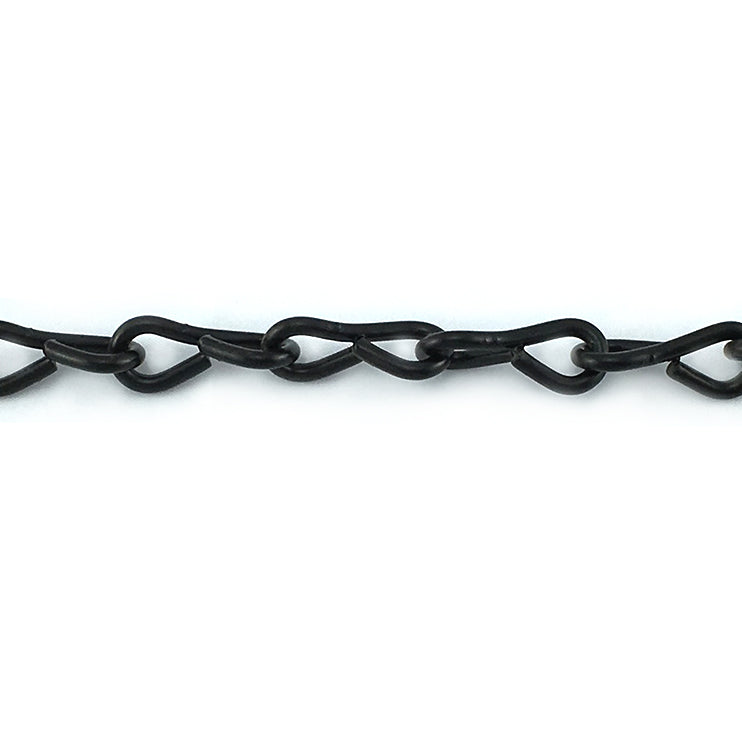 Single Jack Chain in Black powder coated finish, size 2.5mm, qty 30m. Melbourne and Australia wide delivery.