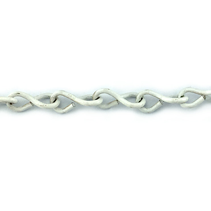 Commercial Jack Chain in white powder coated finish, size: 2.5mm, a quantity of 30m. Melbourne, Australia.