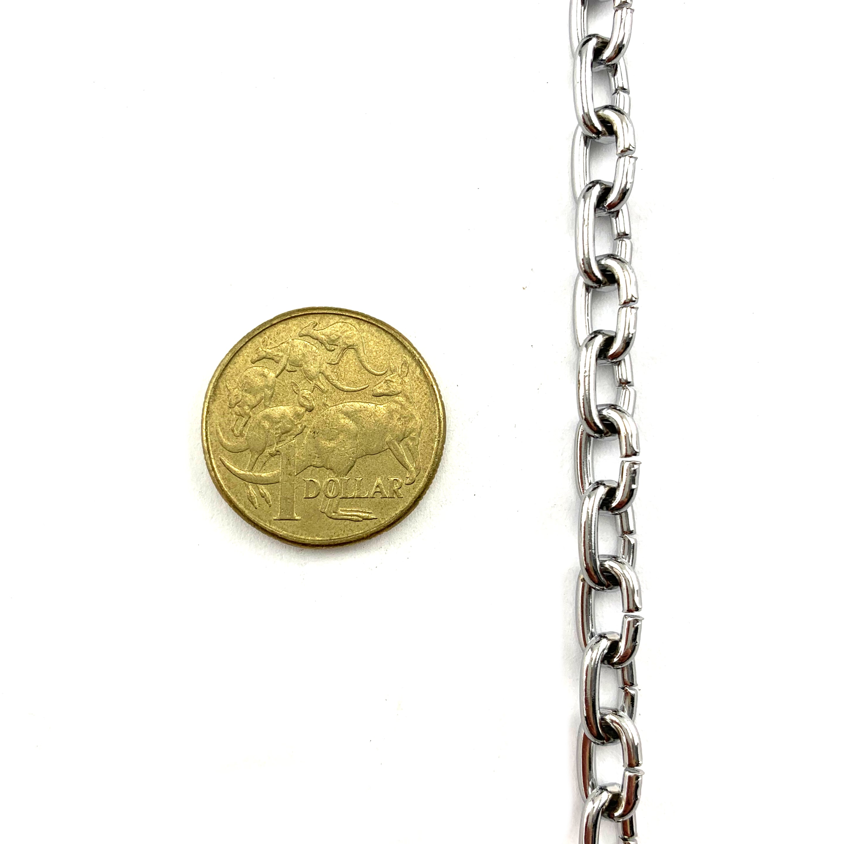 Chrome plated mini chain, 2mm. Melbourne, Australia.