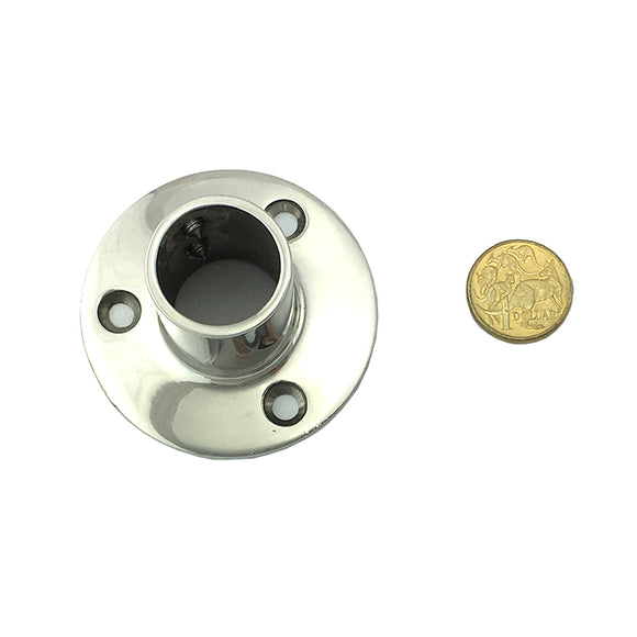 Stainless Steel 90° Rail Base Round Rail Fitting. Fits 25.4mm or 1-inch pipe. Australia wide shipping. Shop: chain.com.au